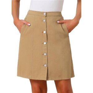 Women's Denim Skirts A-Line Short Khaki